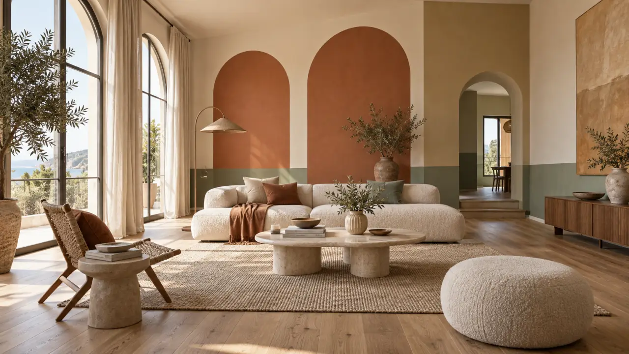 Arches, bandes ou aplats : quel motif peint pour transformer son salon ?